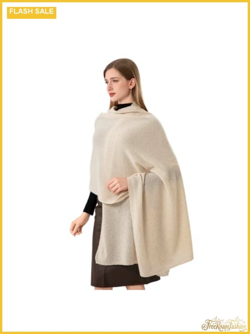 Cashmere Wool Wrap Scarf Stole Airplane Travel Shawl 87x28 Inch Oversized